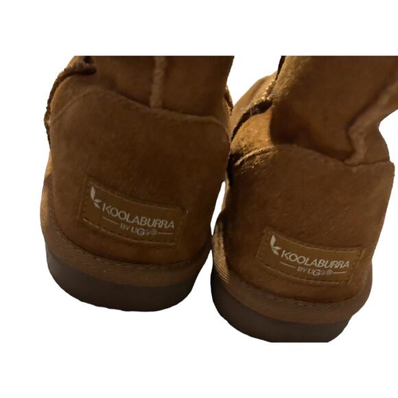Koolaburra By UGG‎ Boots Youth 4 Short Shearling Winter 1019374 Brown Leather - Picture 6 of 11